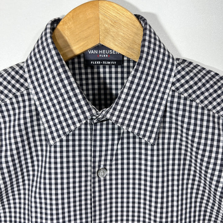 VAN HEUSEN FLEX COTTON CHECKERED SHIRT BRAND NEW