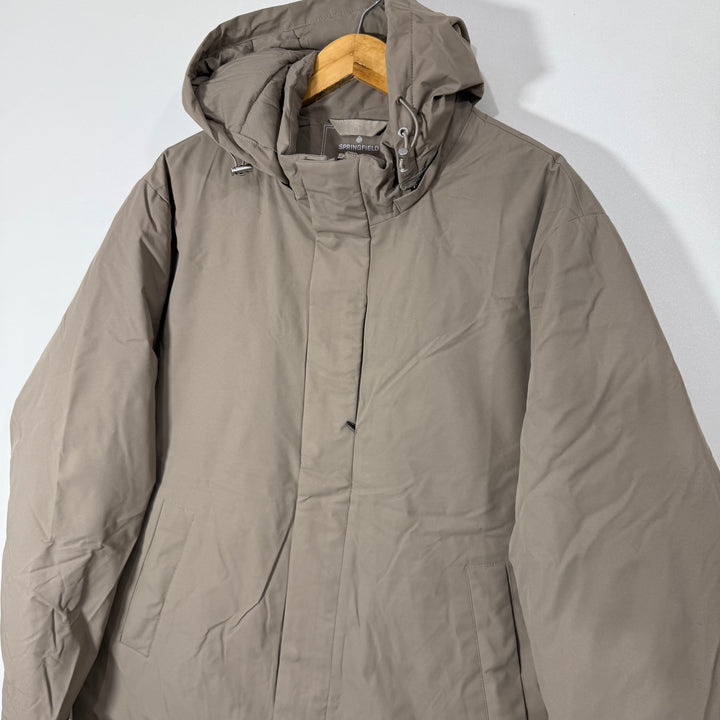 SPRINGFEILD KEEP IT WARM MOISTURE CONTROL WIND RESISTANT WATER REPELLENT COMFORT BREATHABLE DETACHABLE HOOD EASY CARE JACKET