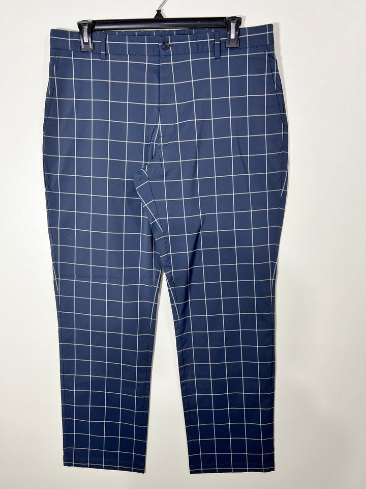 SLAZENGER STRAIGHT FIT CHECKERED PERFORMANCE PANT WITH STRAIGHT