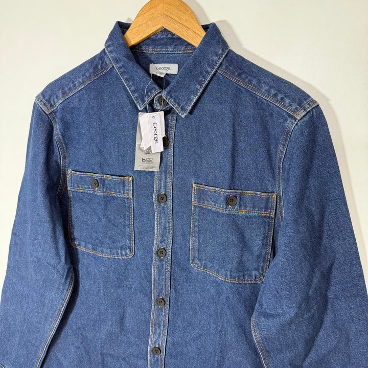 GEORGE DOUBLE POCKETS DENIM SHIRT BRAND NEW WITH STRETCH