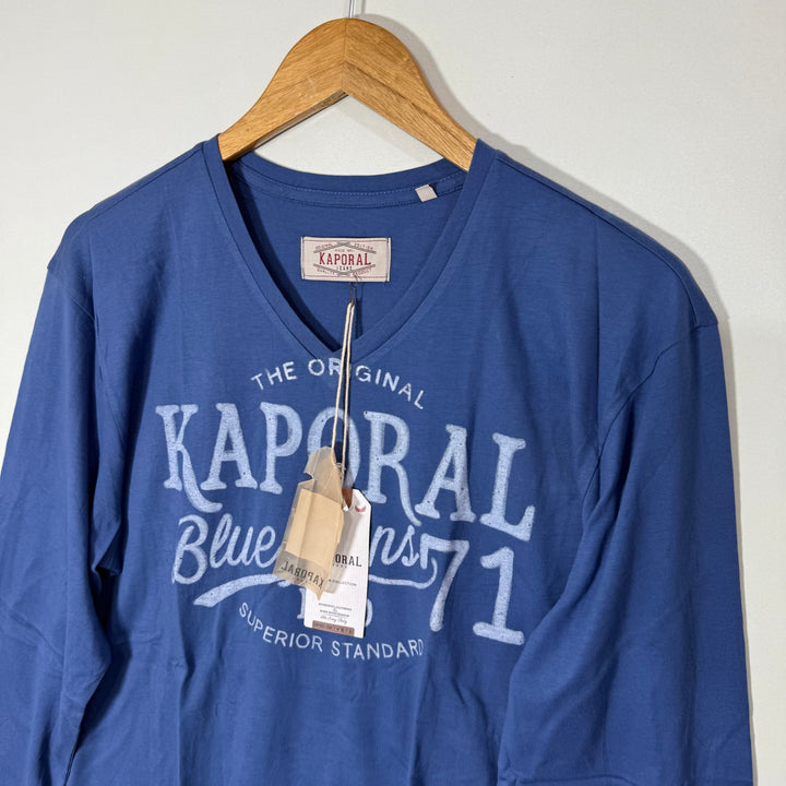 KAPORAL JEANS V NECK LONG SLEEVES COTTON TSHIRT BRAND NEW
