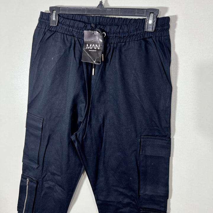 BOOHOOMAN COTTON CARGO JOGGER PANT BRAND NEW WITHOUT STRETCH BLACK COLOUR