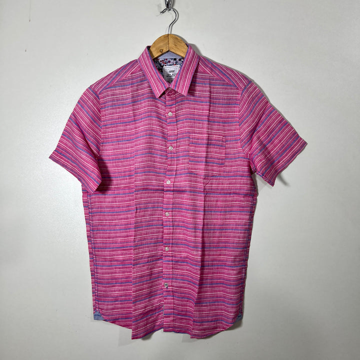 PRIVATE MEMBER LINEN BLEND HALF SLEEVES SHIRT