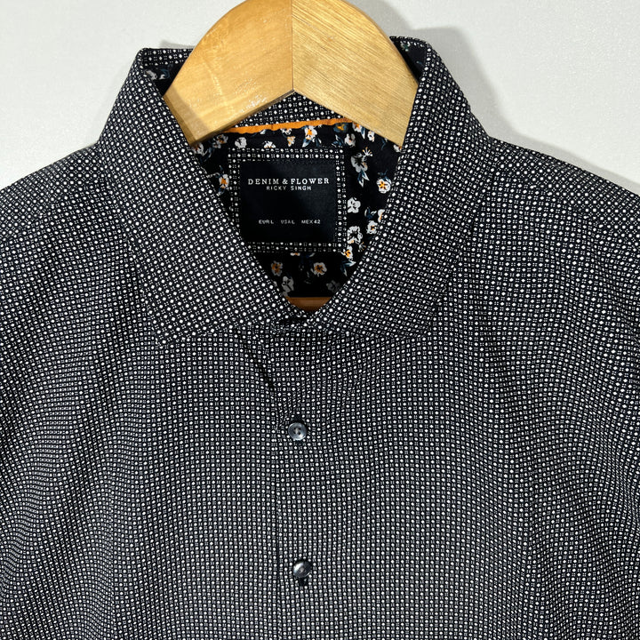 DENIM & FLOWER CASUAL COTTON SHIRT