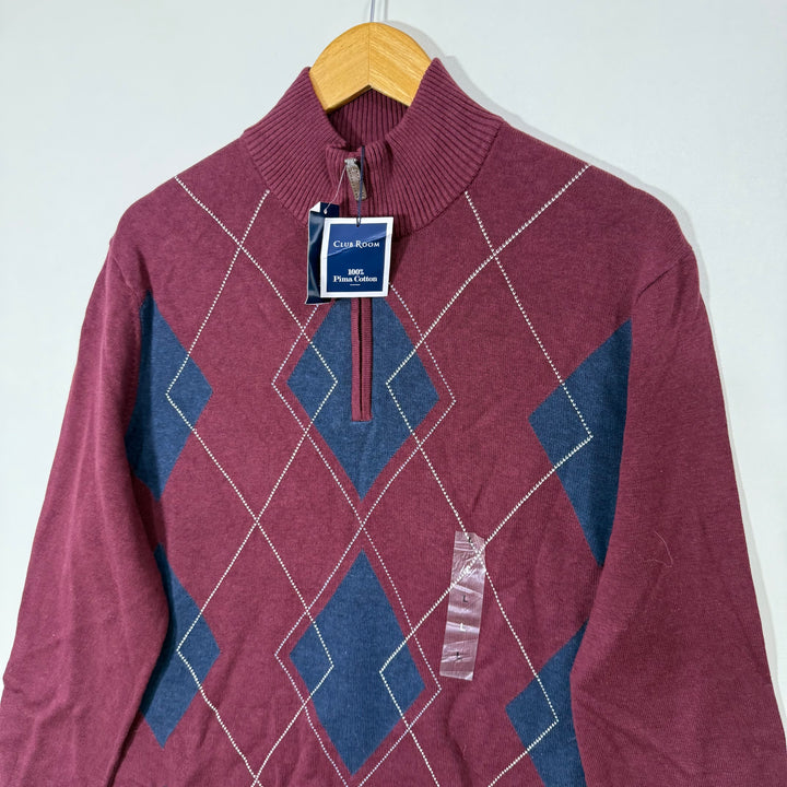 CLUB ROOM HALF ZIP PIMA COTTON SWEATER BRAND NEW