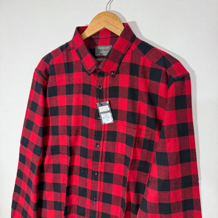 PRIMARK REGULAR FIT BUTTON DOWN FLANNEL COTTON SHIRT BRAND NEW