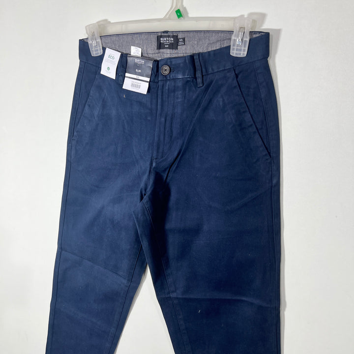 BURTON MENSWEAR LONDON COTTON CHINO PANT BRAND NEW WITH STRETCH BLUE COLOUR