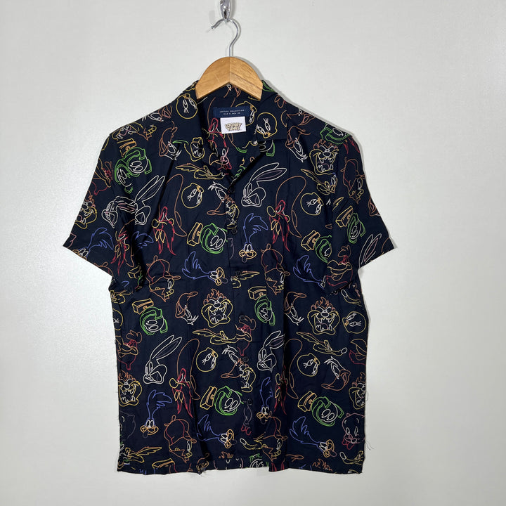 LOOVEY TUNES SAFARI COLLAR JALF SLEEVES HAWAI SHIRT