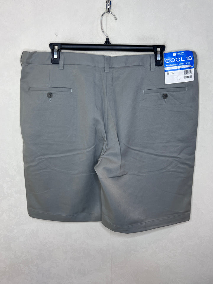 HAGGAR COOL 18 MACHINE WASHABLE QUICK DRY EXPANDABLE WAISTBAND PERFORMANCE SHORT BRAND NEW