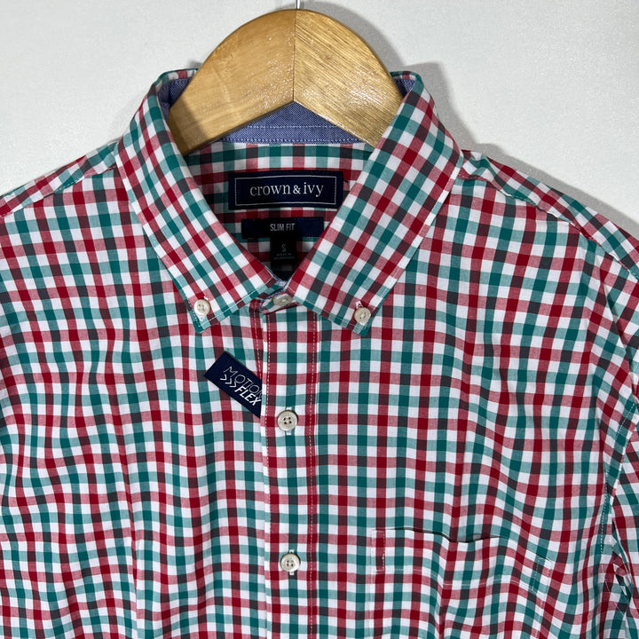 CROWN IVY BUTTON DOWN CASUAL COTTON SHIRT BRAND NEW