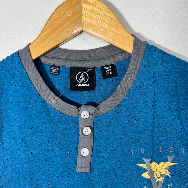 VOLCOM HENLEY COLLAR COTTON TSHIRT BRAND NEW
