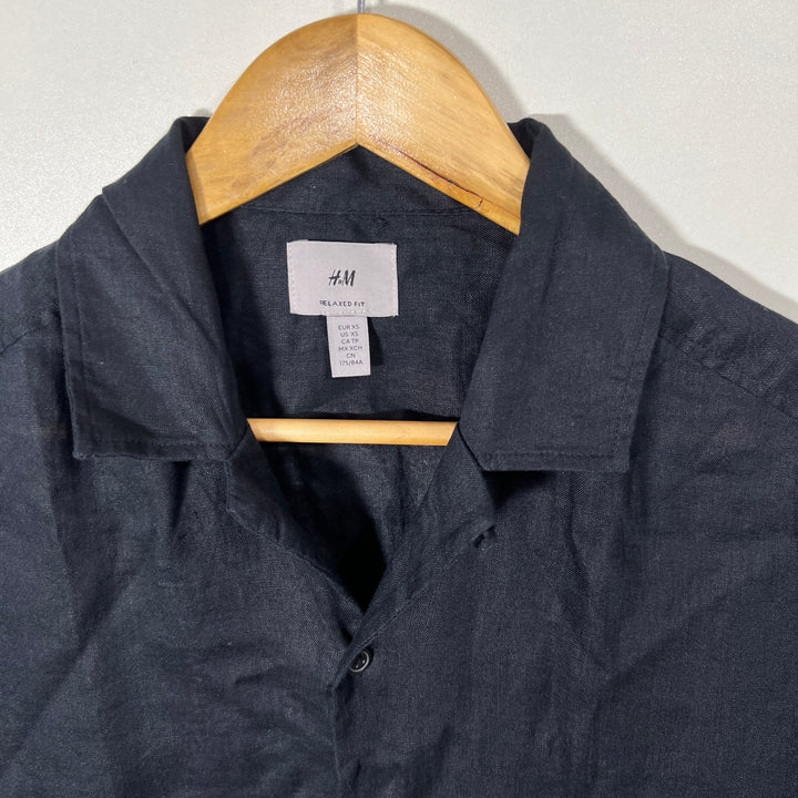H&M SAFARI COLLAR HALF SLEEVES LINEN SHIRT