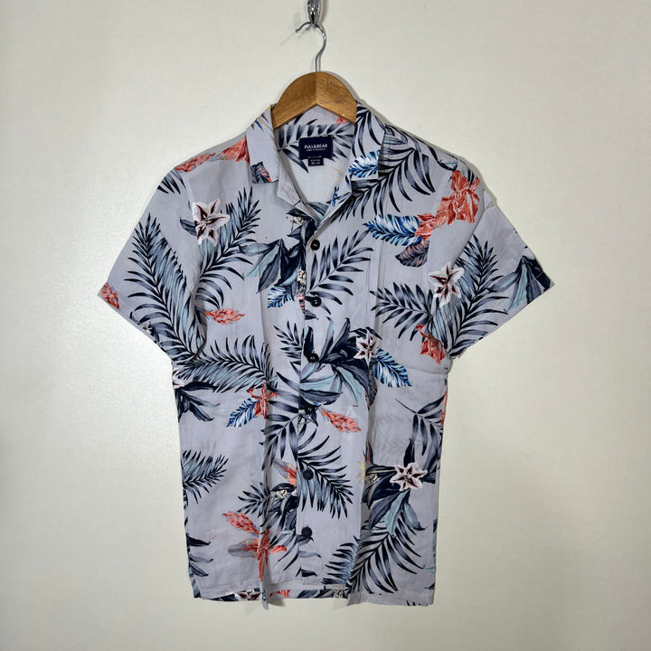 PULL & BEAR SAFARI COLLAR HALF SLEEVES HAWAI SHIRT
