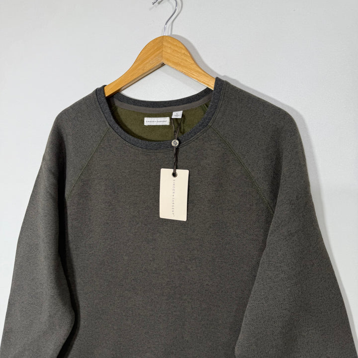 SINGER SARGENT SWEATSHIRT BRAND NEW INNNER FLEECE DARK GREEN COLOUR