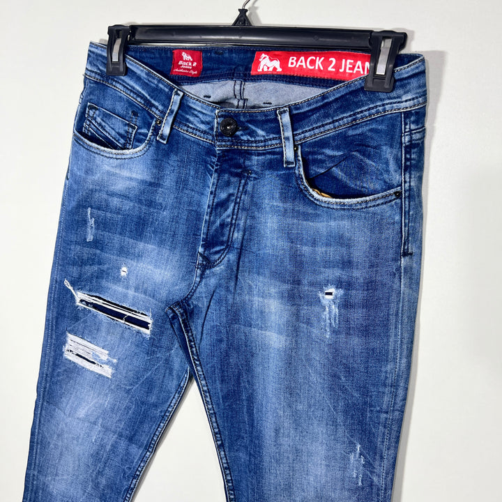 BACK 2 JEANS SKINNY FIT RIPPED JEANS