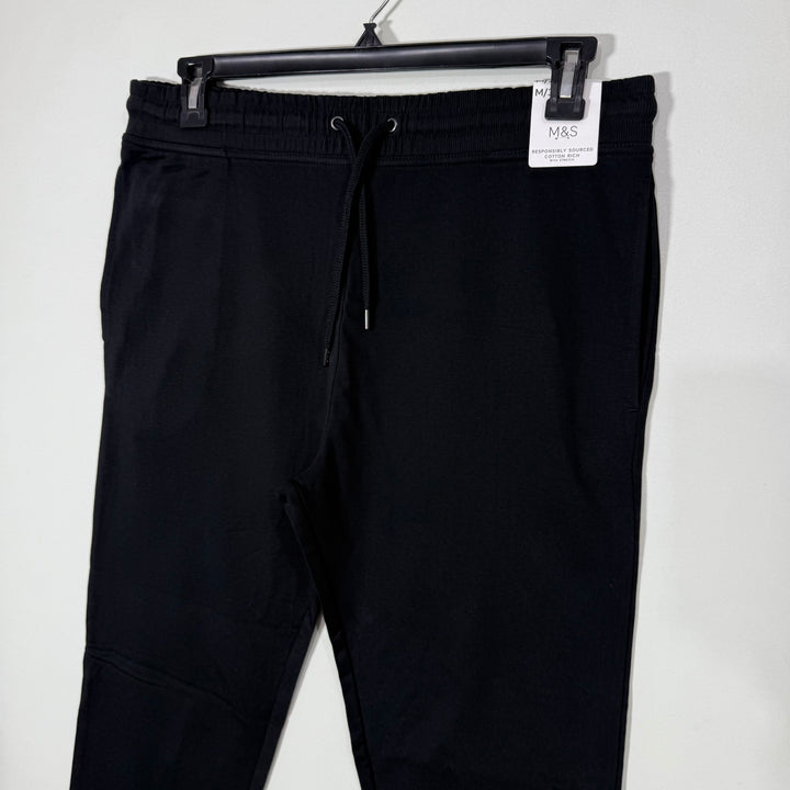 MARKS & SPENCER STRAIGHT FIT FLEECE TROUSER BRAND NEW BLACK COLOUR