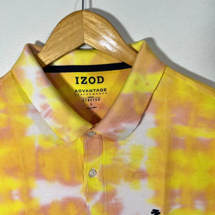 IZOD ADVANTAGE PERFORMANCE NATURAL STRETCH TYE DYE COTTON POLO TSHIRT