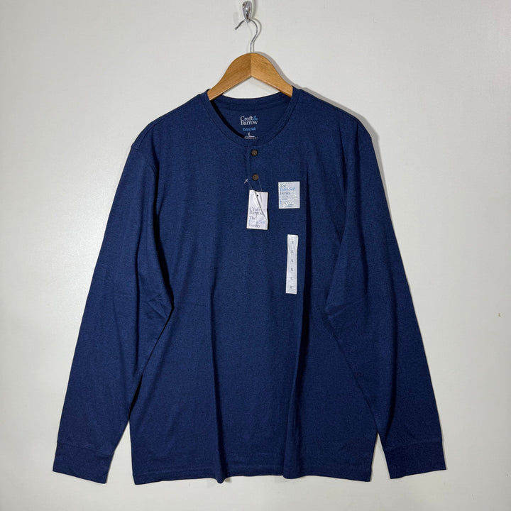 CROFT & BARROW HENLEY COLLAR EXTRA SOFT LONG SLEEVES COTTON TSHIRT BRAND NEW