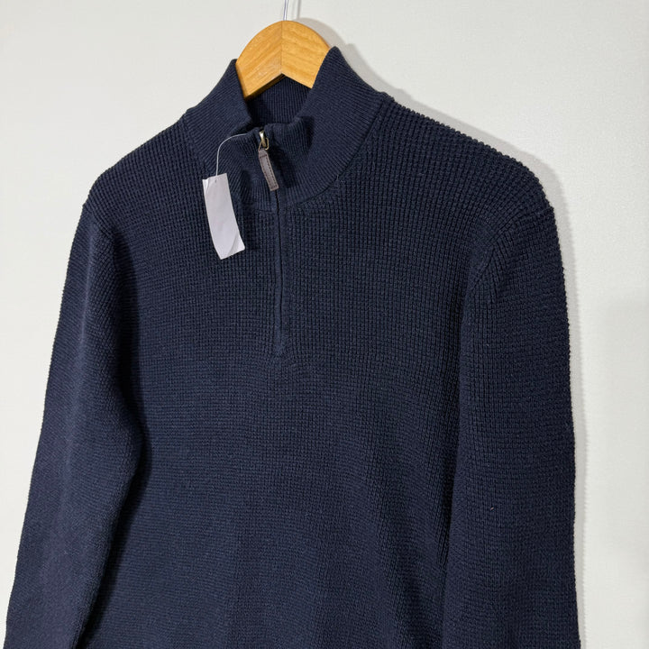 DANIEL BISHOP HALF ZIP KNITED COTTON SWEATER BRAND NEW