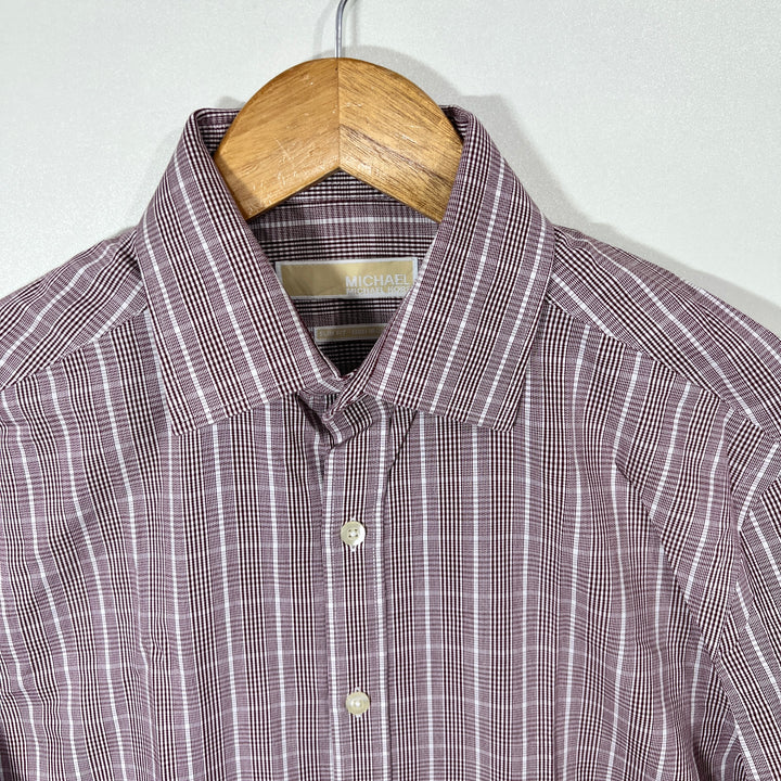 MICHAEL KORS SLIM FIT NON IRON CHECKERED COTTON SHIRT