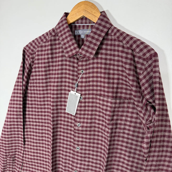 IKE BY IKE BEHAR CHECKERED FLANNEL COTTON SHIRT BRAND NEW