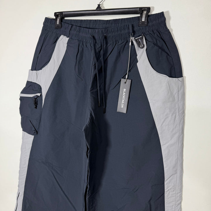 BLACK TAILOR BAGGY FIT PARACHUTE TROUSER BRAND NEW