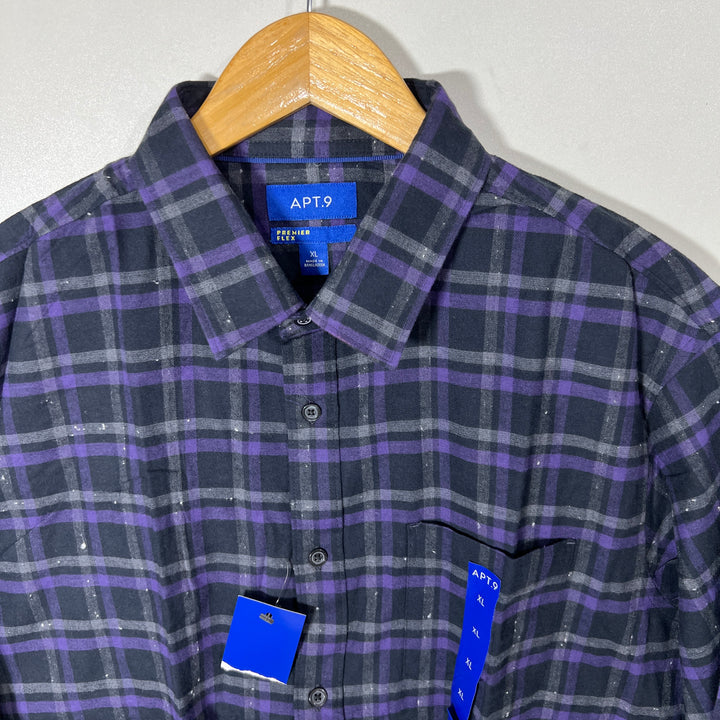 APT.9 PREMIER FLEX CHECKERED SHIRT BRAND NEW