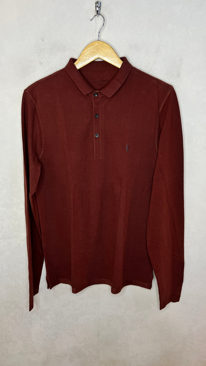 ALL SAINTS LONG SLEEVES COTTON POLO TSHIRT