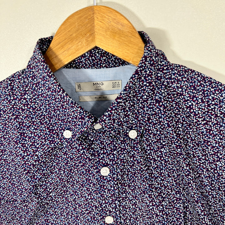 MANGO SLIM FIT BUTTON DOWN CASUAL COTTON SHIRT