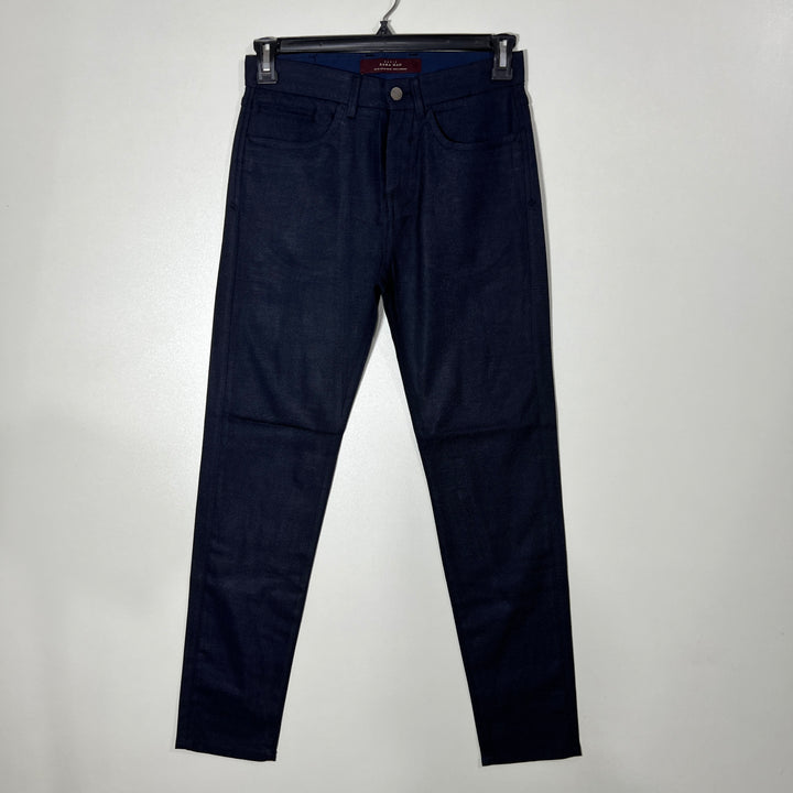 ZARA MAN SLIM FIT  DARK NAVY BLUE TEXTURE JEANS CUT DRESS PANT