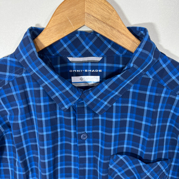 COLUMBIA OMNI SHADE PERFORMANCE CHECKERED SHIRT WITH STRETCH