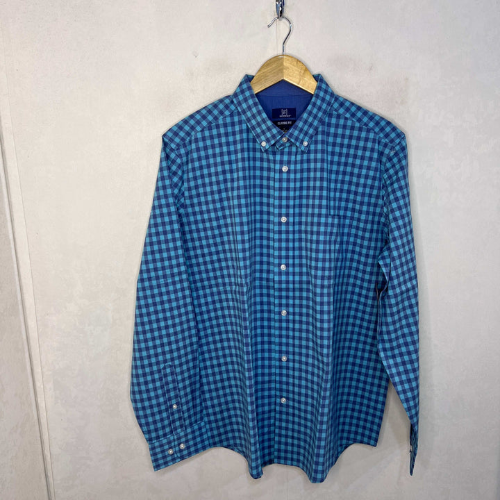 GEORGE CLASSIC FIT BUTTON DOWN CHECKERED COTTON SHIRT BRAND NEW - JS BROTHERS 