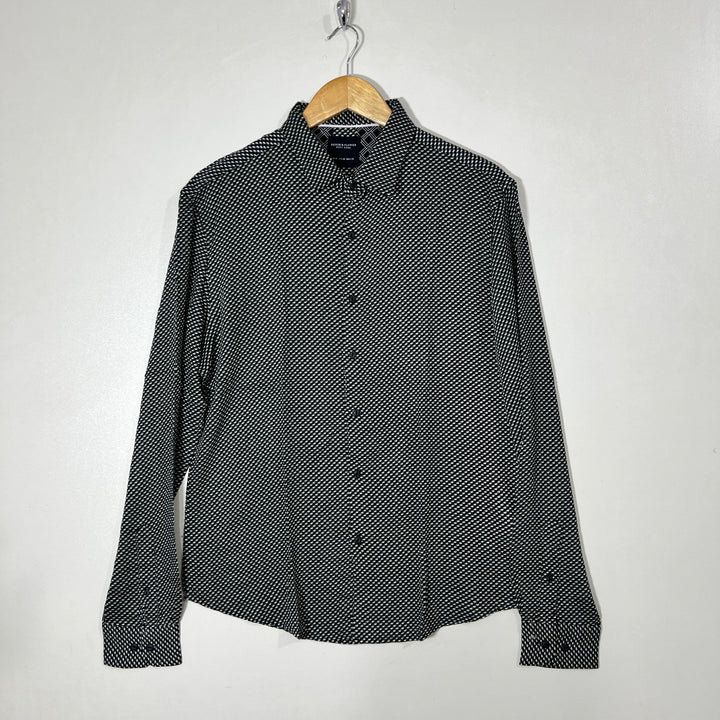 DENIM & FLOWER LONG SLEEVES HAWAI SHIRT