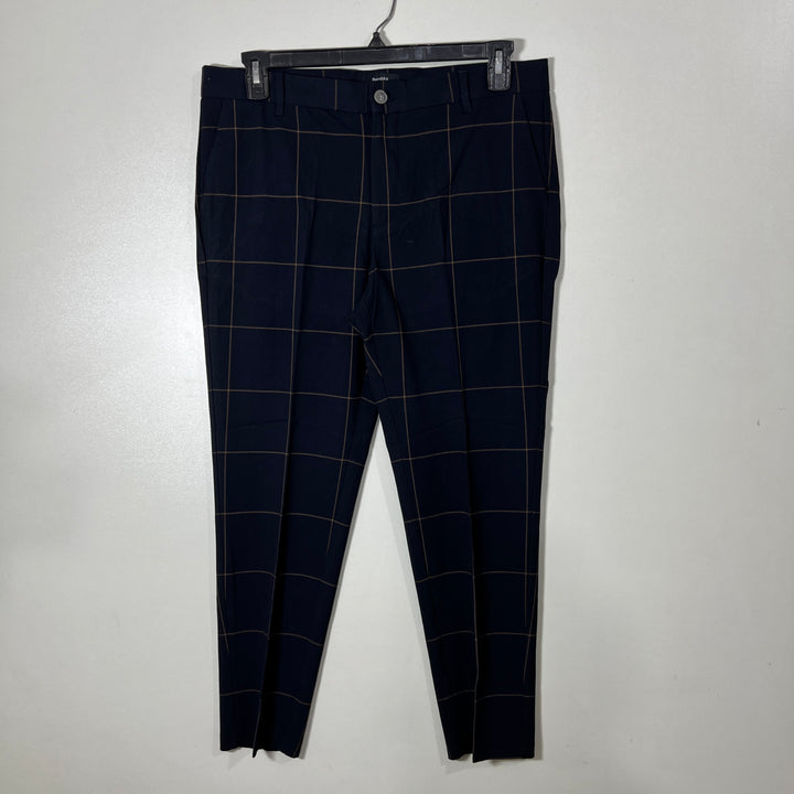 BERSHKA SLIM FIT CHECKERED DRESS PANT WITH STRETCH