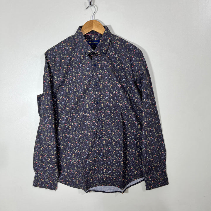 CARAVAGGIO BUTTON DOWN PRINTED CASUAL COTTON SHIRT
