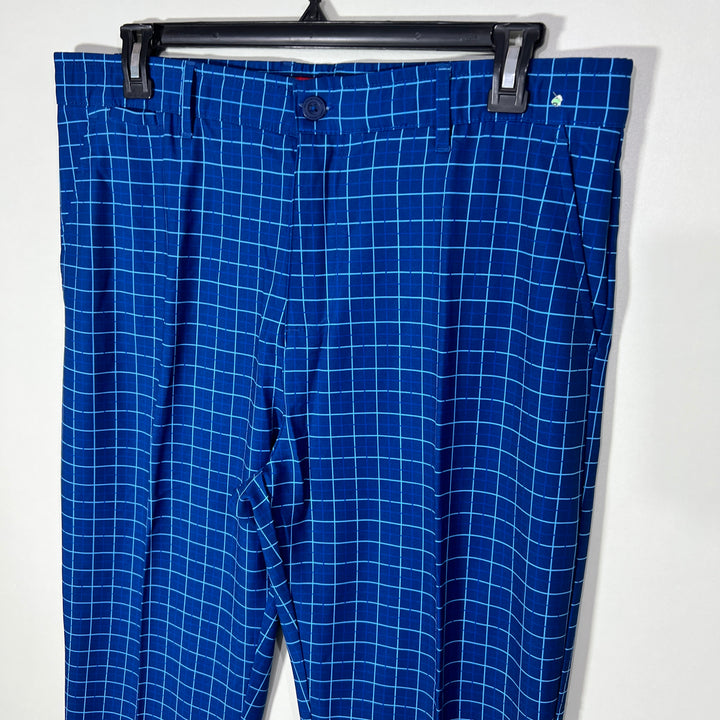SLAZENGER FLEXIBLE WAISTBAND CHECKERED PERFORMANCE PANT WITH STRETCH