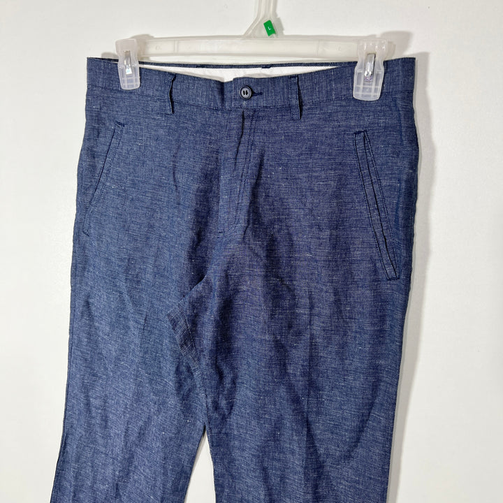 M&S BY AUTOGRAPH STRAIGHT FIT COTTON LINEN PANT