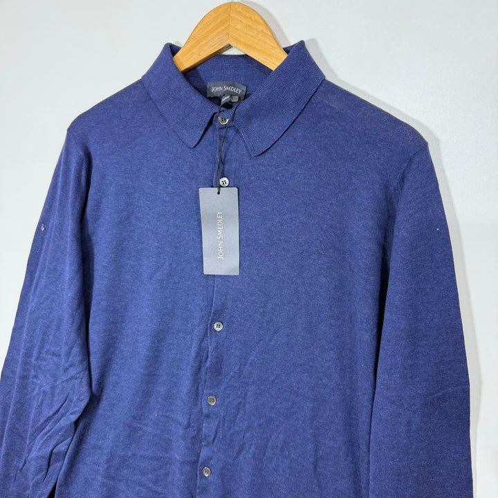 JOHN SMEDLEY  MADE IN ENGLAND SEA ISLAND COTTON SHIRT STYLE SWEATER BRAND NEW