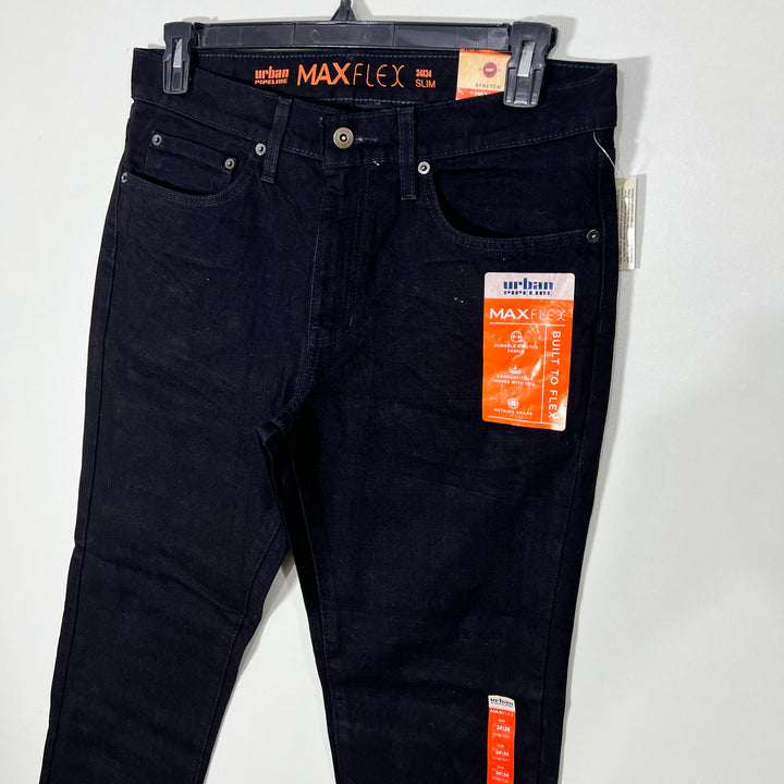 URBAN PIPELINE SLIM FIT MAX FLEX BUILT IN FLEX DURABLE STRETCH FABRIC COMFORT THAN MOVES WITH YOU RETAINS SHAPE DENIM PANT BRAND NEW WITH STRETCH