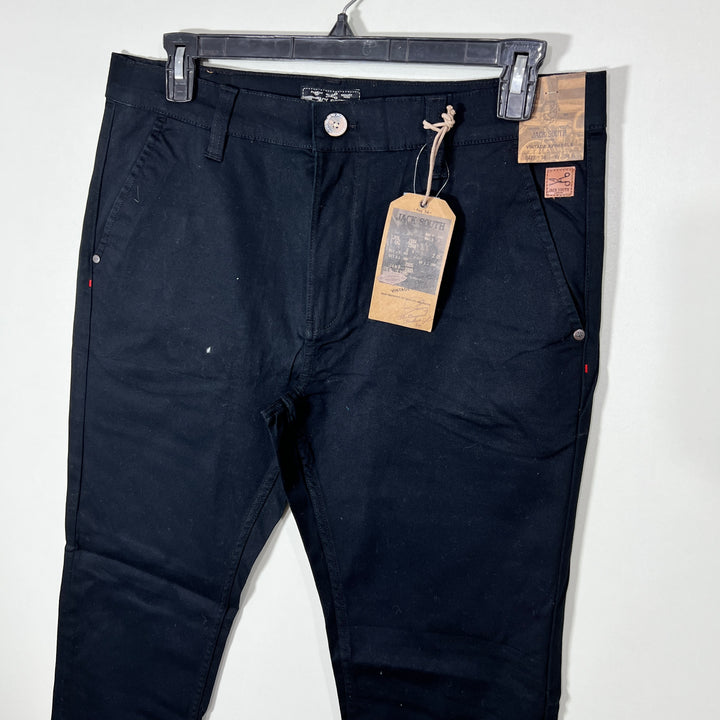 JACK SOUTH LONDON STRAIGHT FIT COTTON CHINO PANT BRAND NEW WITH STRETCH BLACK COLOUR