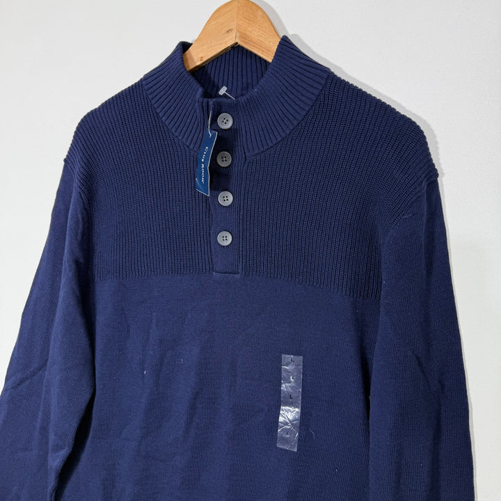 CLUB ROOM FOUR BUTTON KNITWEAR SWEATER BRAND NEW BLUE COLOUR