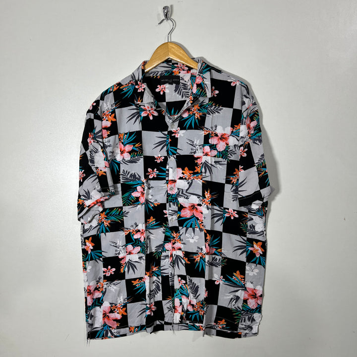 NO BOUNDARIES SAFARI COLLAR HALF SLEEVES HAWAI SHIRT