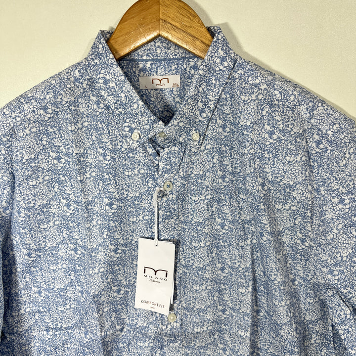 MILANO COLLECTION BUTTON DOWN CASUAL COTTON SHIRT BRAND NEW