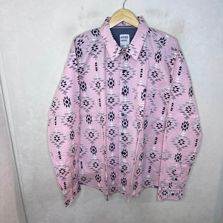 REVERSE THREADS PRINTED COTTON SHIRT BRAND NEW WITH STRETCH