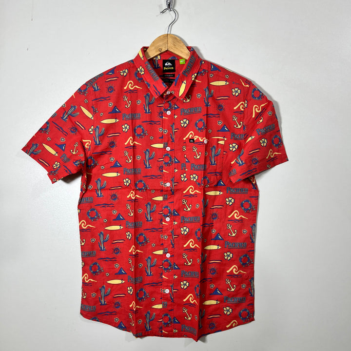 QUICKSILVER REGULAR FIT HALF SLEEVES PRINTED SHIRT