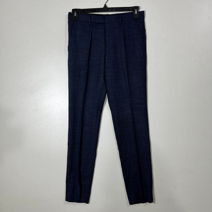 MOSS LONDON SLIM FIT CHECKERED DRESS PANT WITHOUT STRETCH BLUE COLOUR