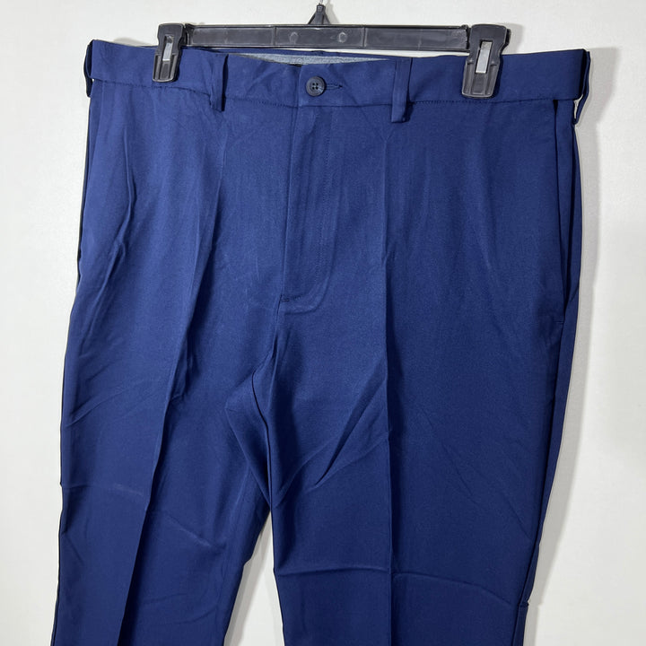 HAGGAR STRAIGHT FIT PERFORMANCE PANT WITH STRETCH BLUE COLOUR