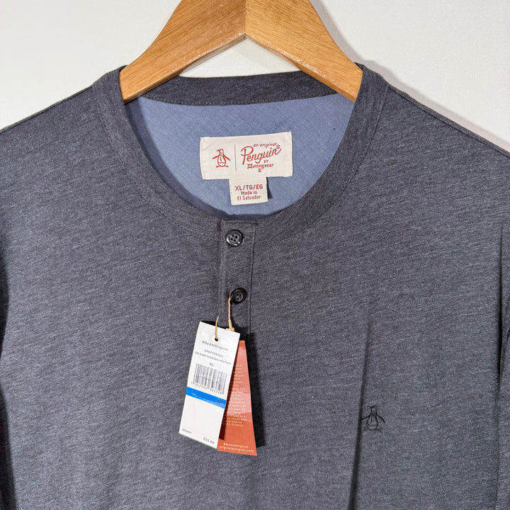 PENGUIN HENLEY COLLAR LONG SLEEVES COTTON TSHIRT BRAND NEW