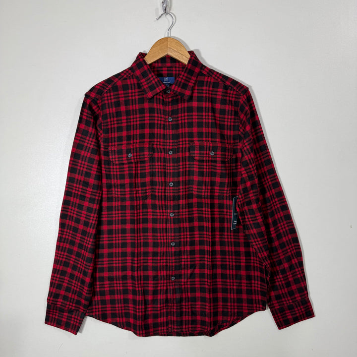 GEORGE BUTTON DOWN DOUBLE POCKETS FLANNEL COTTON SHIRT BRAND NEW