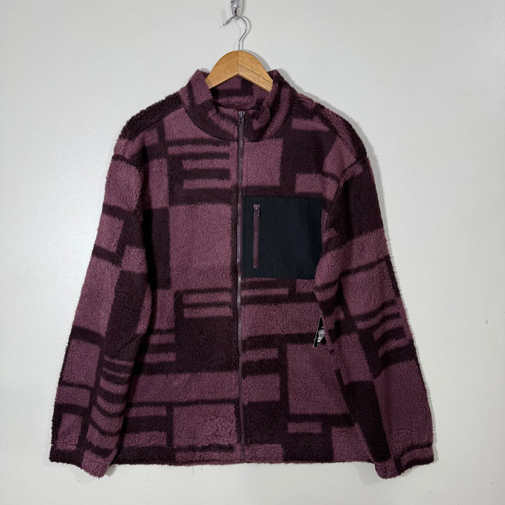 NO BOUNDARIES PRINTED OVERSIZED SHERPA FLEECE JACKET BRAND NEW